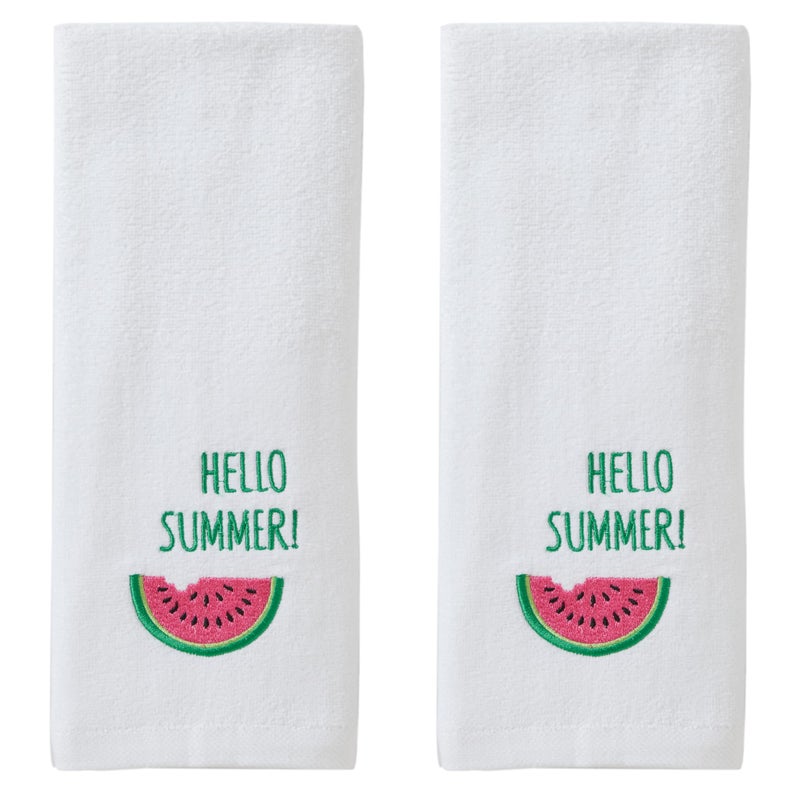 SKL HOME Hello Summer Hand Towel Set, White Small - Image 1
